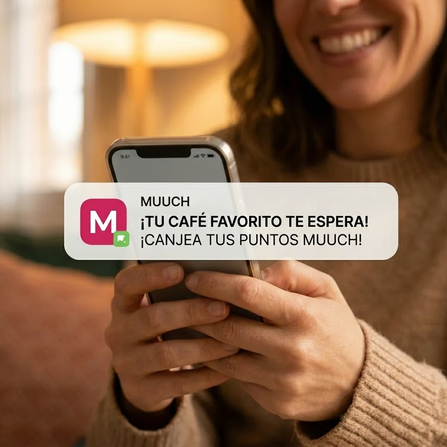 Notificación push de Muuch avisando que hay Puntos Muuch listos para canjear